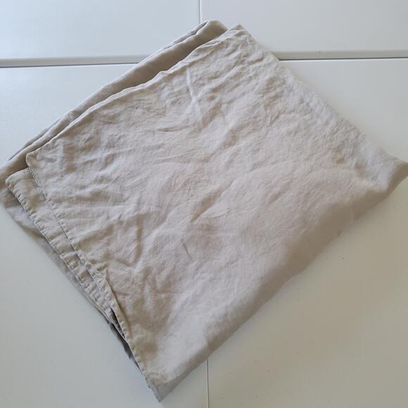 IKEA 100% Linen Beige King Duvet Cover Breathable Minimalist Coastal - Picture 1 of 4